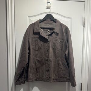 CJ Banks Women's Brown Denim Jacket